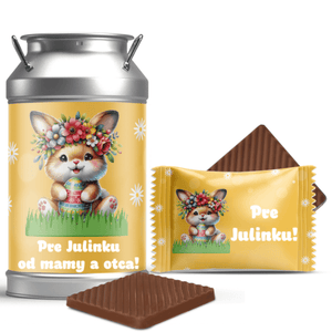 #709 Veľkonočné mini čokoládky v dózičke s vlastným textom