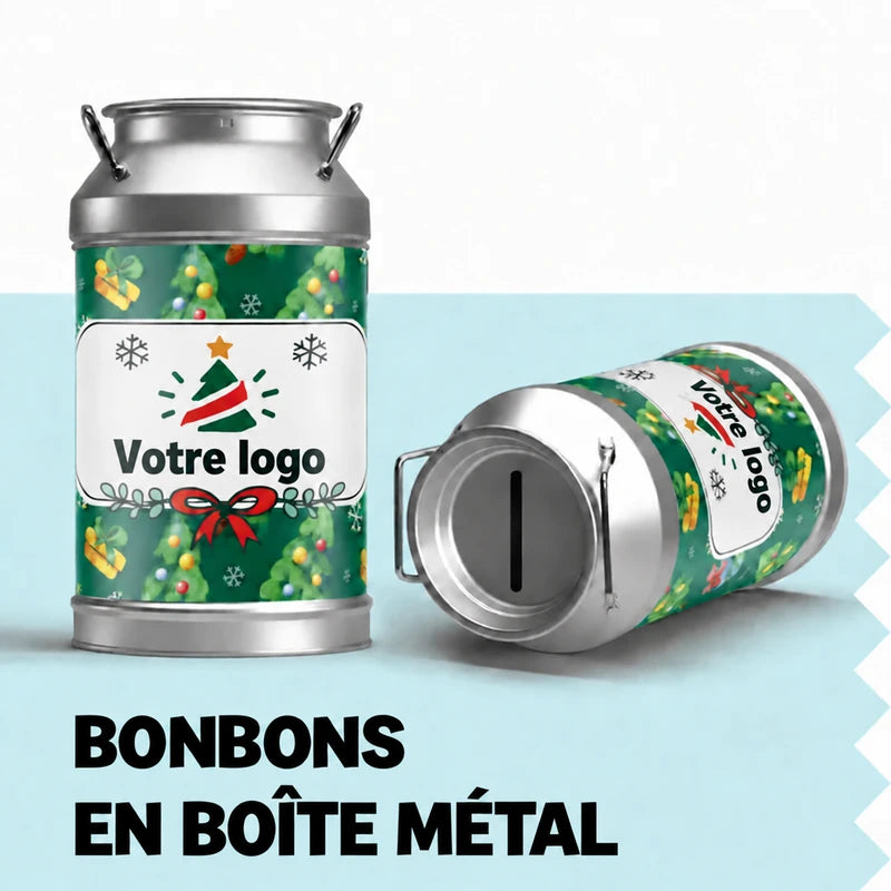 Boîtes en métal de Noël avec logo