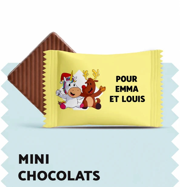 Mini chocolats de Noël personnalisés