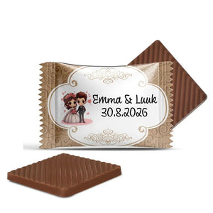 #B03E Mini chocolaatjes met eigen tekst voor bruiloften