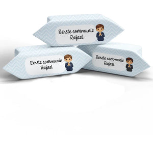 #B5021E Karamelbonbons met eigen tekst