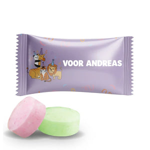 #B248E Fruitbonbons met eigen tekst