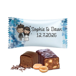 #B340E Chocoladebonbons met eigen tekst voor bruiloften