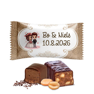 #B343E Chocoladebonbons met eigen tekst voor bruiloften