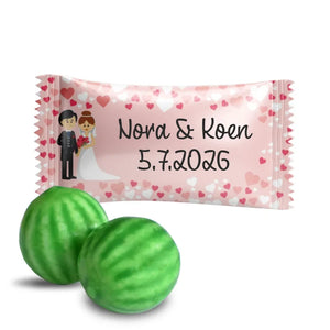 #N455L Kauwgom met eigen tekst voor bruiloften