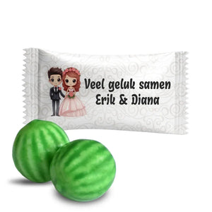#N460L Kauwgom met eigen tekst voor bruiloften